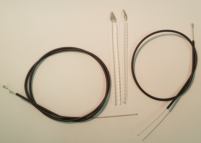 SAJLA KOČNICE SHIMANO RACING PREDNJA &amp; ZADNJA 670X800/1250X1400MM BLACK W/OUTER GUIDE, W/O JOINT