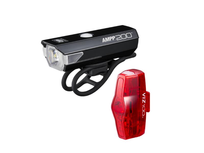 SET BATERIJSKIH SVETALA CATEYE AMPP200&amp;VIZ100 (USB-C/USB-C) SVETLO PREDNJE HL-EL042N/SVETLO ZADN