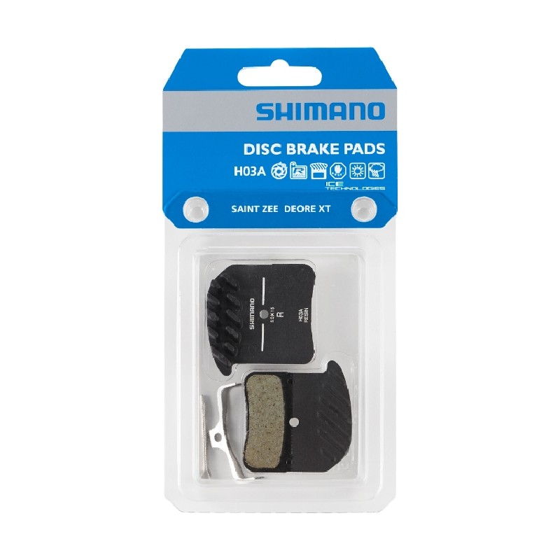 PLOČICE ZA DISK SHIMANO RESIN PAD W/ FIN (H03A-RF), PAD SPRING, W/SPLIT PIN, 1 Par, IND.PACK
