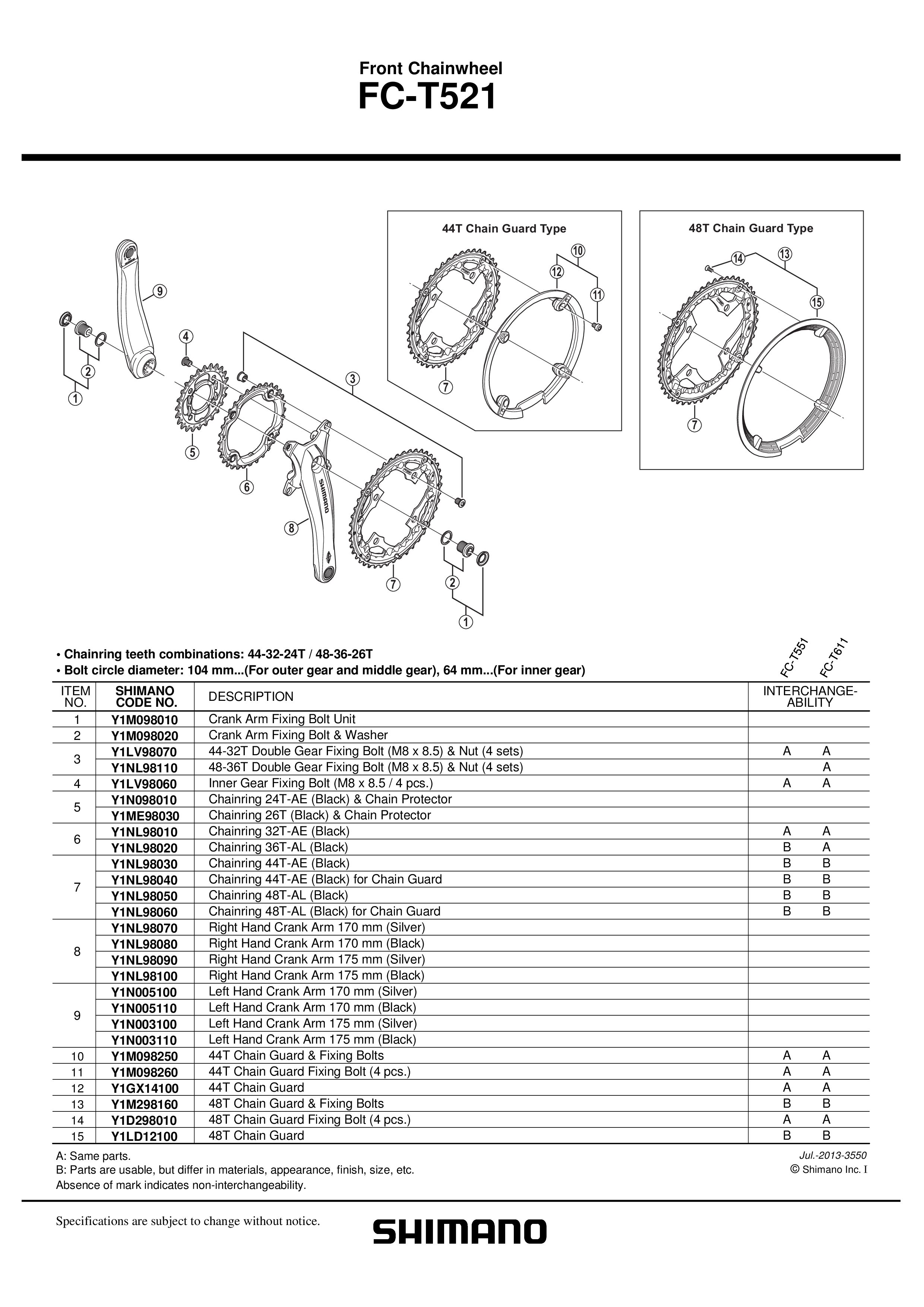 LANČANIK SHIMANO FC-T521 CHAINRING 36T-AL BLACK