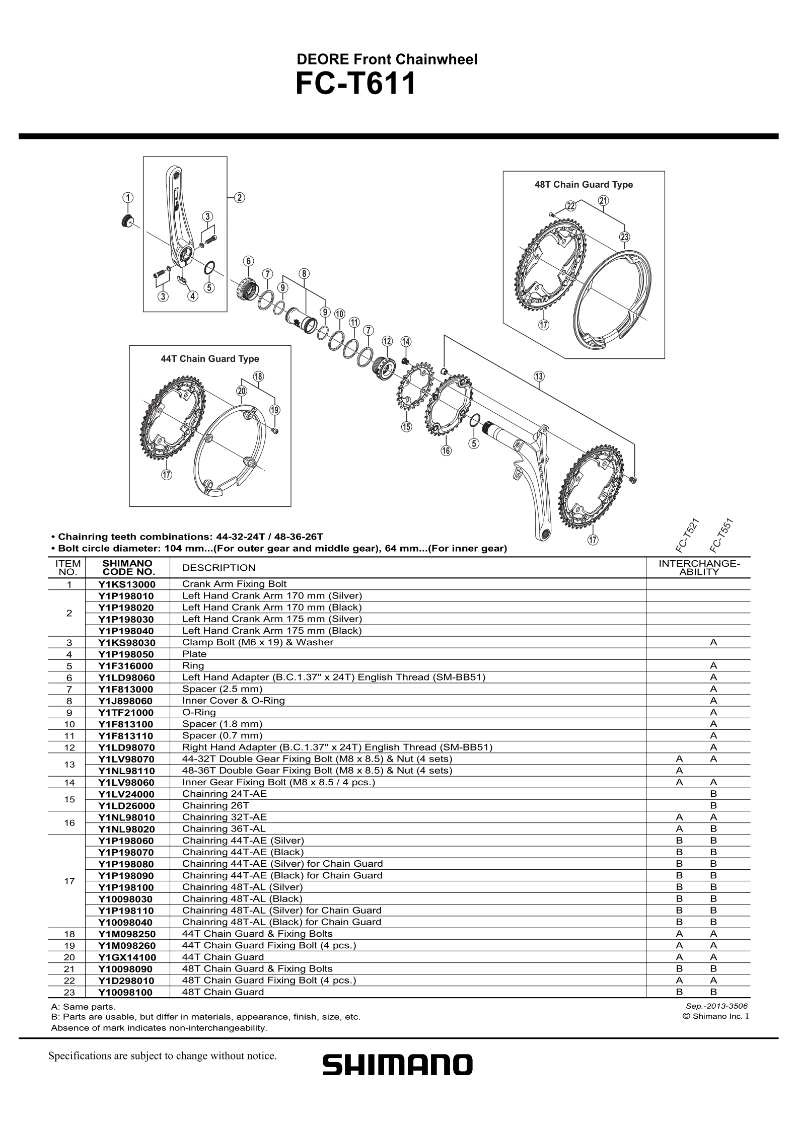 ZAVRTANJ KURBLE SHIMANO FC-T661
