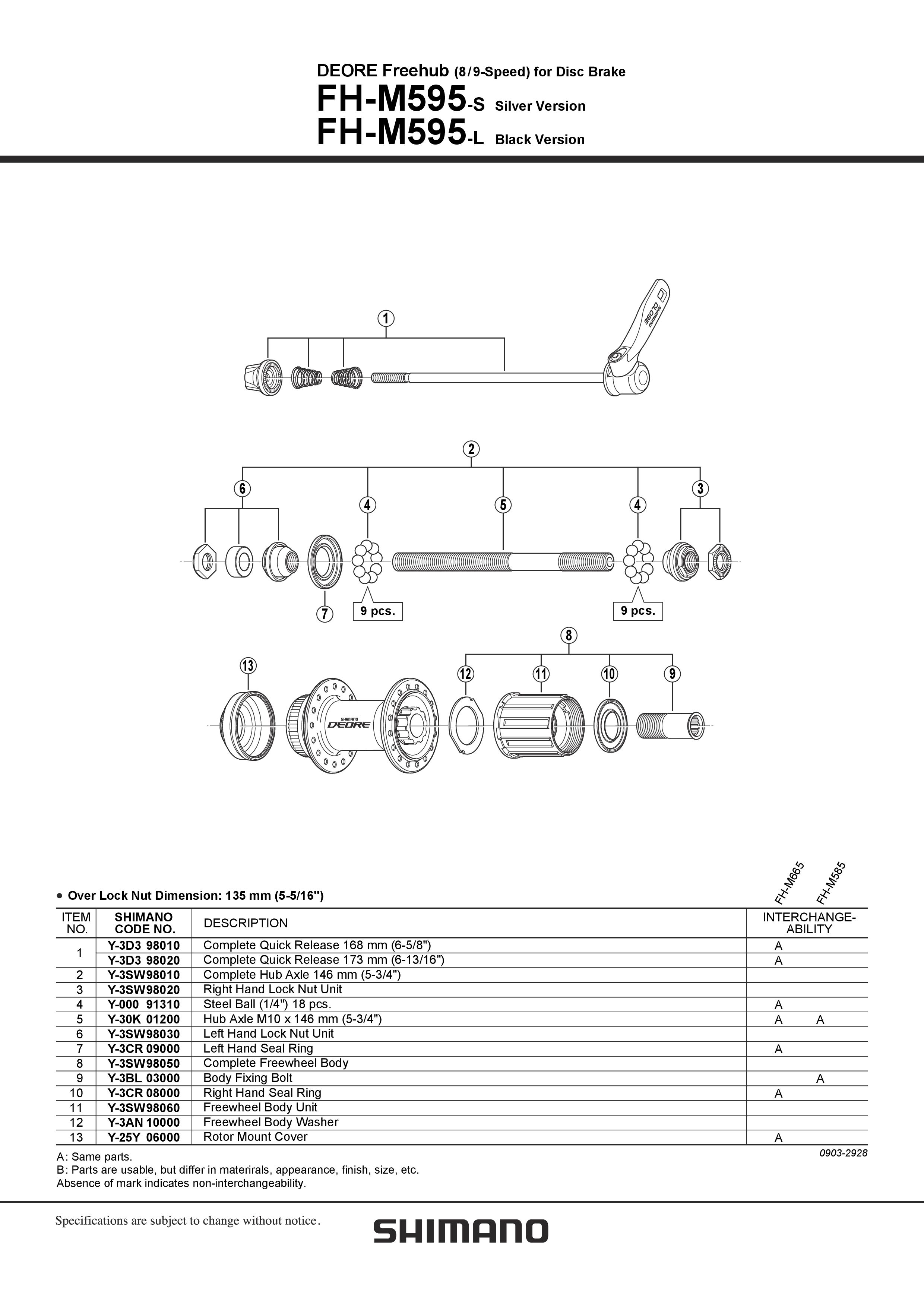 FREEWHEEL BODY UNIT SHIMANO ZA FH-M595
