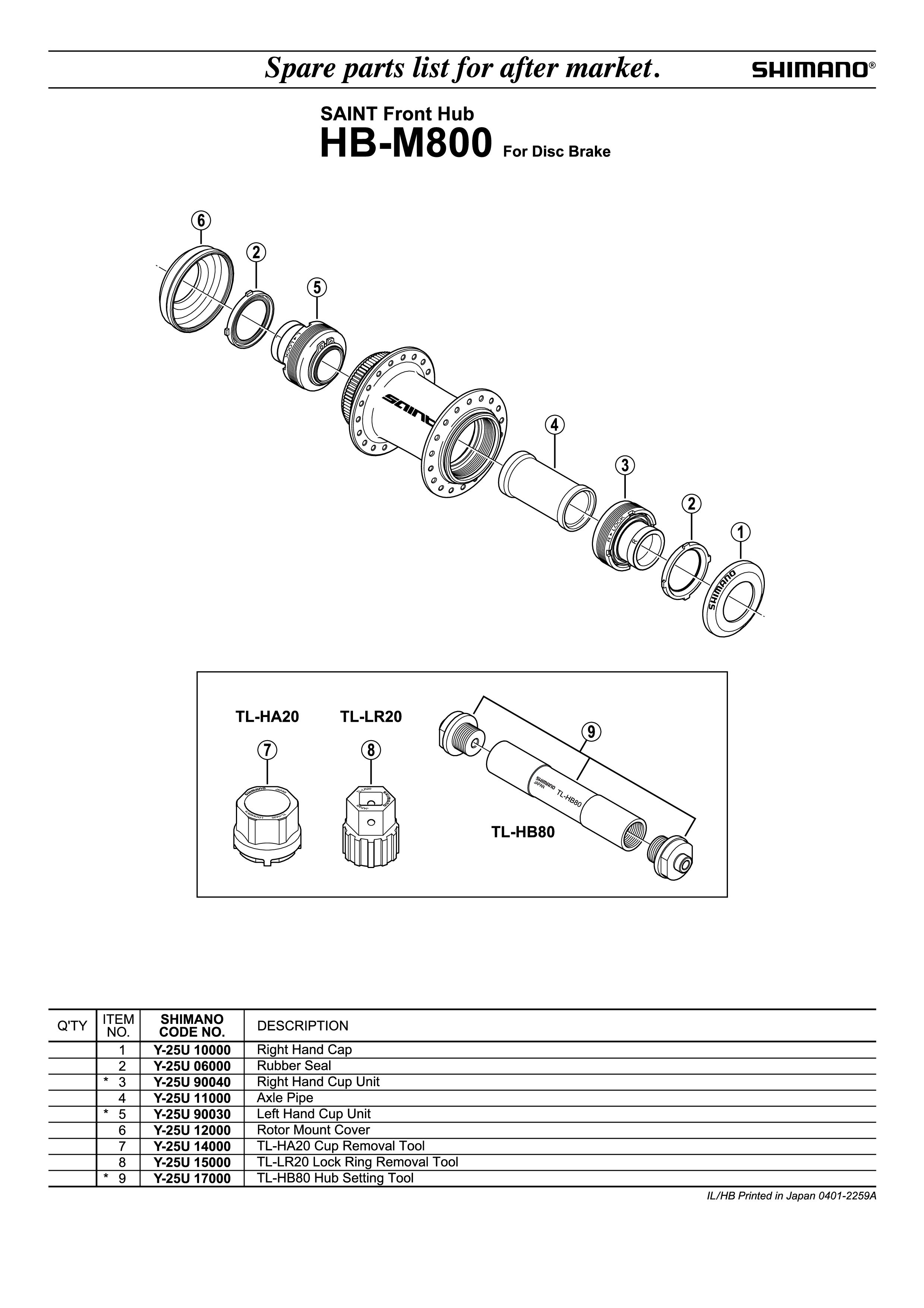 ALAT SHIMANO TL-LR20 HB-M800 LOCK RING REMOVAL TOOL SHIMANO