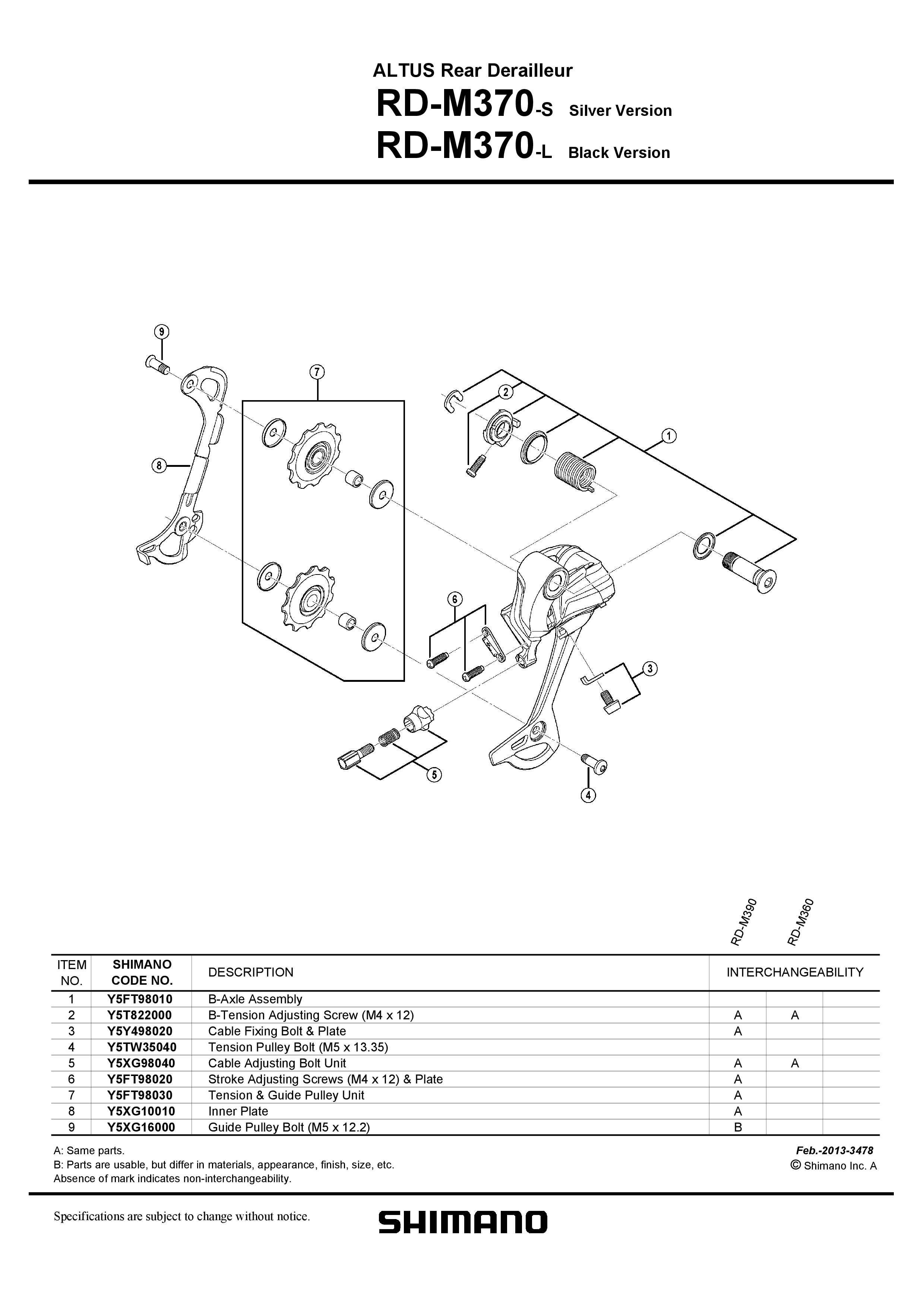ROLNICA MENJAČA ZADNJEG SHIMANO RD-M370