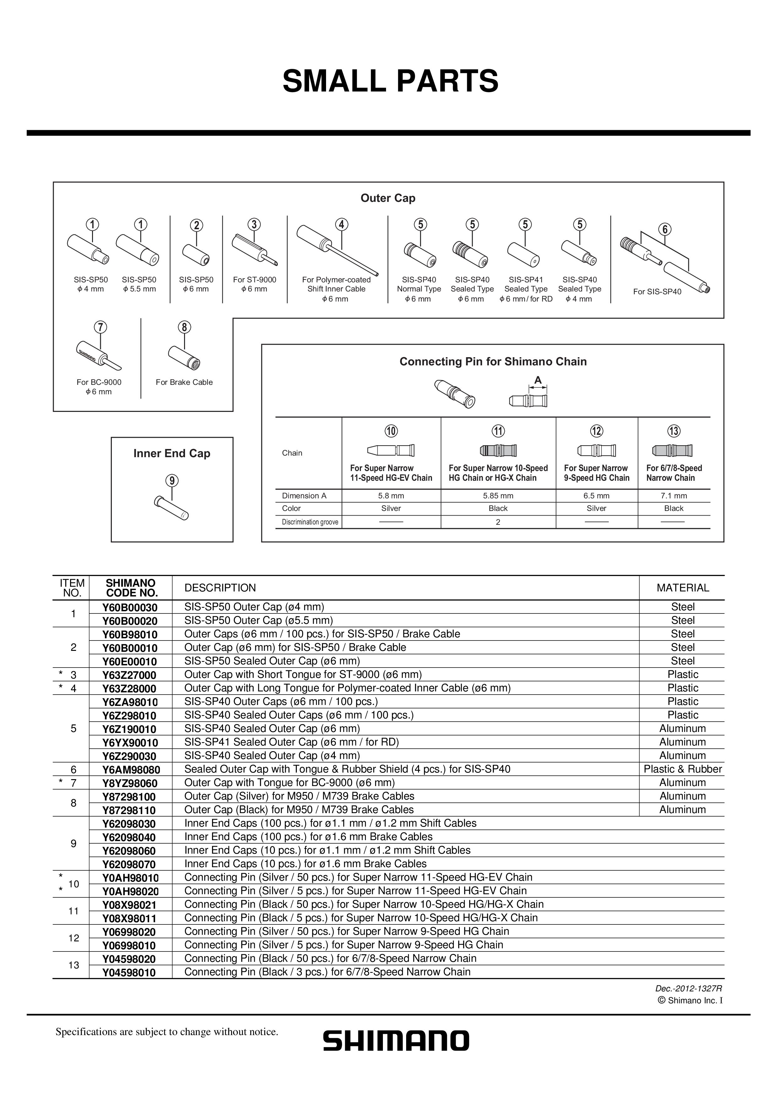 PIN ZA LANAC SHIMANO CN-M732, 6/7/8 BRZINA, HG/IG, 3 PCS