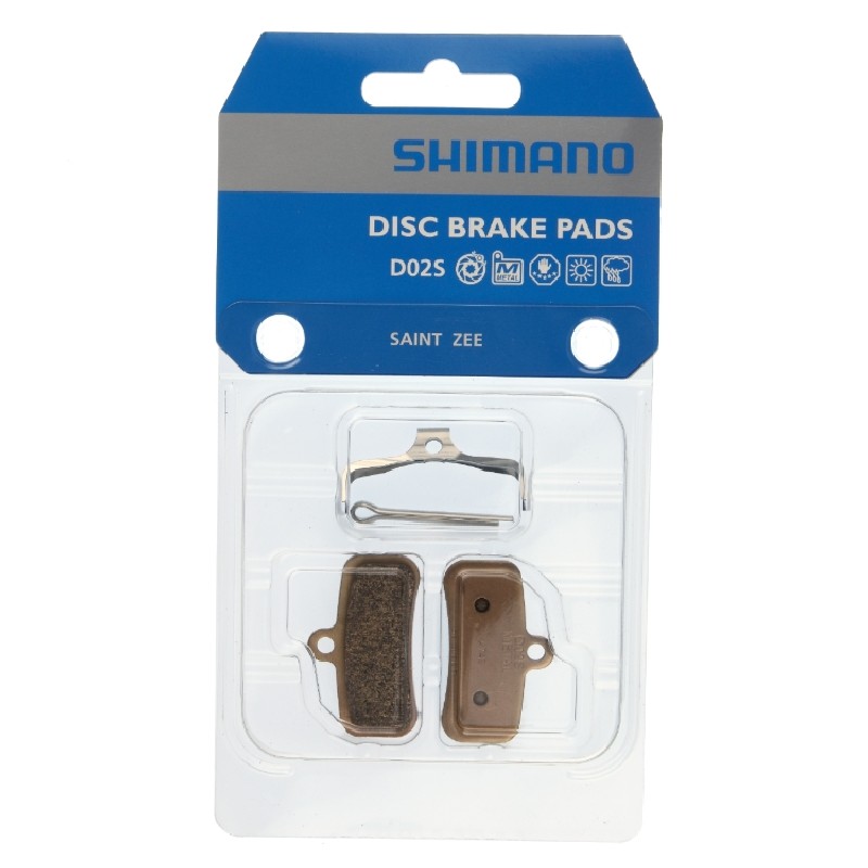 PLOČICE ZA DISK SHIMANO METAL PAD W/O FIN (D02S), PAD SPRING, W/SPLIT PIN, 1 Par, IND.PACK