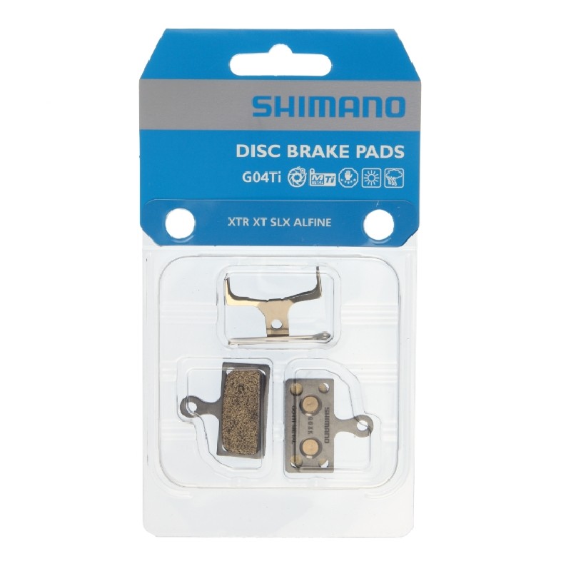 PLOČICE ZA DISK SHIMANO METAL PAD W/O FIN (G04TI), PAD SPRING, W/SPLIT PIN, 1 PAIR, IND.PACK