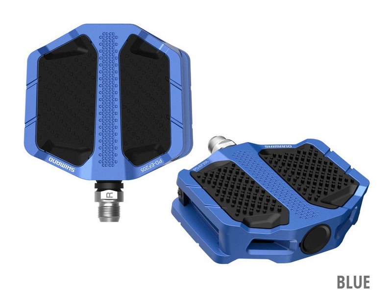 PEDALE SHIMANO PD-EF205, W/O REFLECTOR, BLUE, IND.PACK