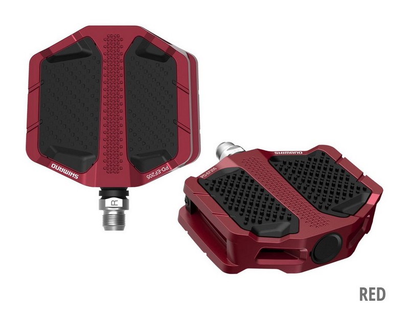 PEDALE SHIMANO PD-EF205, W/O REFLECTOR, RED, IND.PACK