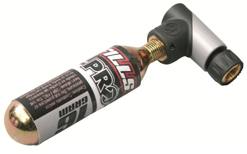 PUMPA MINI PRO MICRO CO2 INFLATOR, INCL. 1PCS CO2 CARTRIDGE 16GR THREADED, BLACK/SILVER (17)