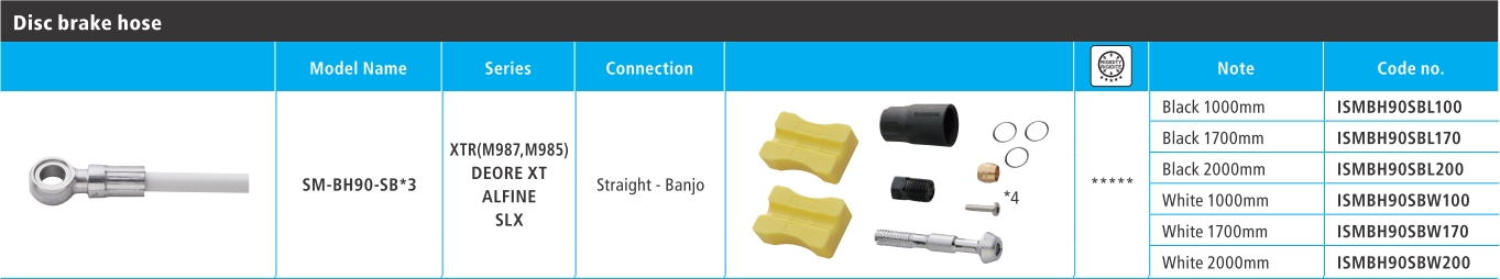 CREVO ZA HIDRAULIČNU KOČNICU SHIMANO SM-BH90-SB, 2000MM, BLACK, STRAIGHT CONNECT TYPE BL(NOT ASSEMBL