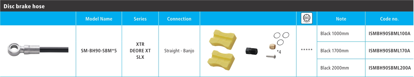 CREVO ZA HIDRAULIČNU KOČNICU SHIMANO SM-BH90-SBM, XTR(M9000/M9020), 1000MM, BLACK,W/CONNECTING UNIT,