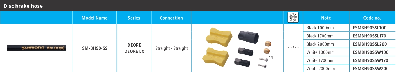 CREVO ZA HIDRAULIČNU KOČNICU SHIMANO SM-BH90-SS, 2000MM BLACK(CUTTABLE), STRAIGHT CONNECT TYPE BL(NO