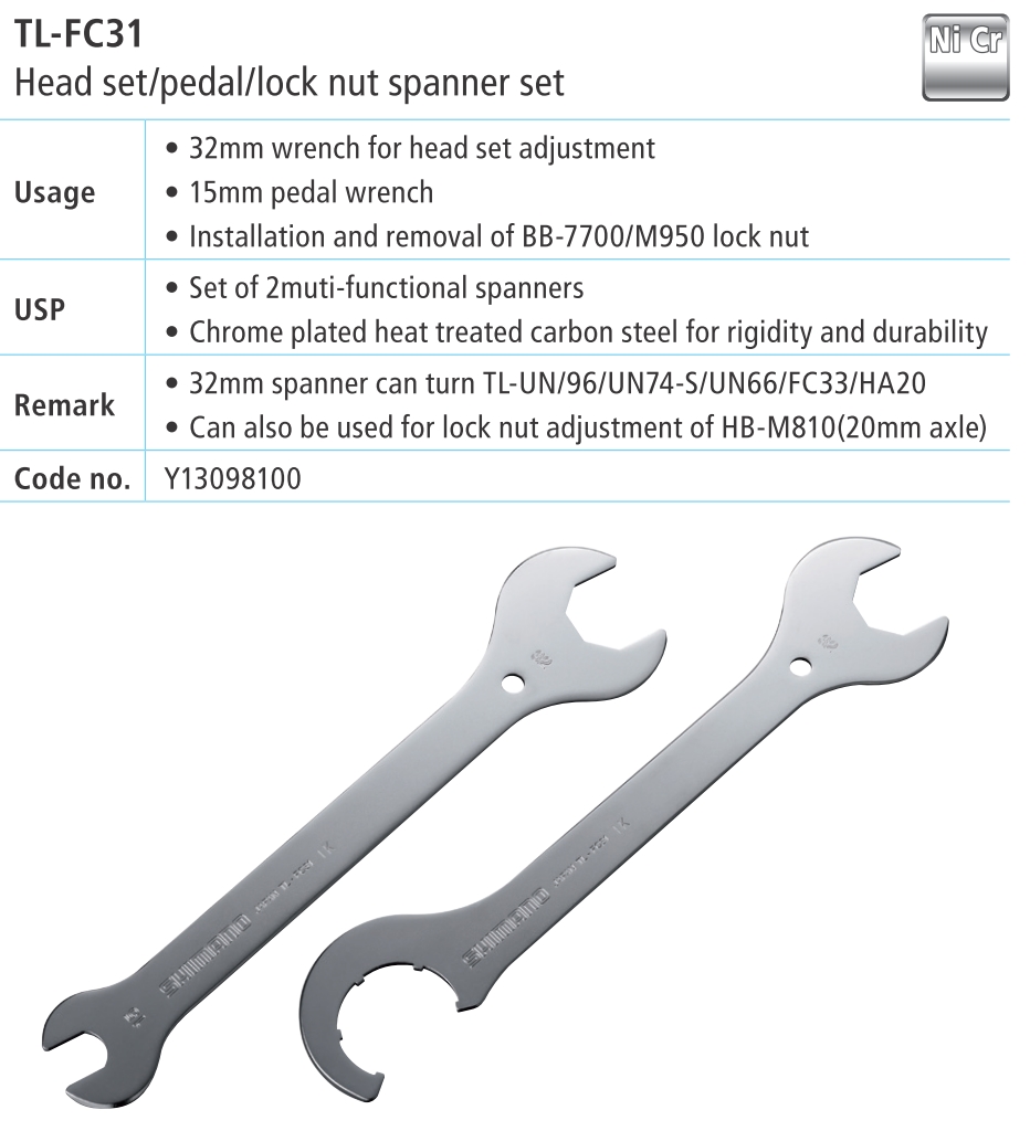ALAT SHIMANO TL-FC31 2 SPANNER SET (TL-FC31) FOR BB ,HEAD PARTS &amp; PEDAL #130 9810