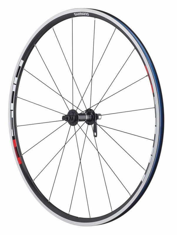 TOČAK SHIMANO WH-R501A PREDNJI OLD:100MM RIM(W/TAPE) CLINCHER BLACK, BLADED SPOKE, W/RED STICKER QR: