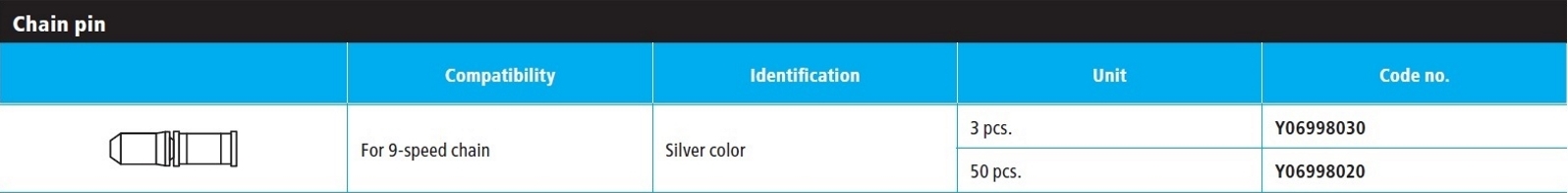 PIN ZA LANAC SHIMANO CN-7700/HG92, 9 BRZINA, 3 PCS
