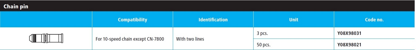 PIN ZA LANAC SHIMANO CN-7900/7801/6600/5600, 10 BRZINA, 3 PCS