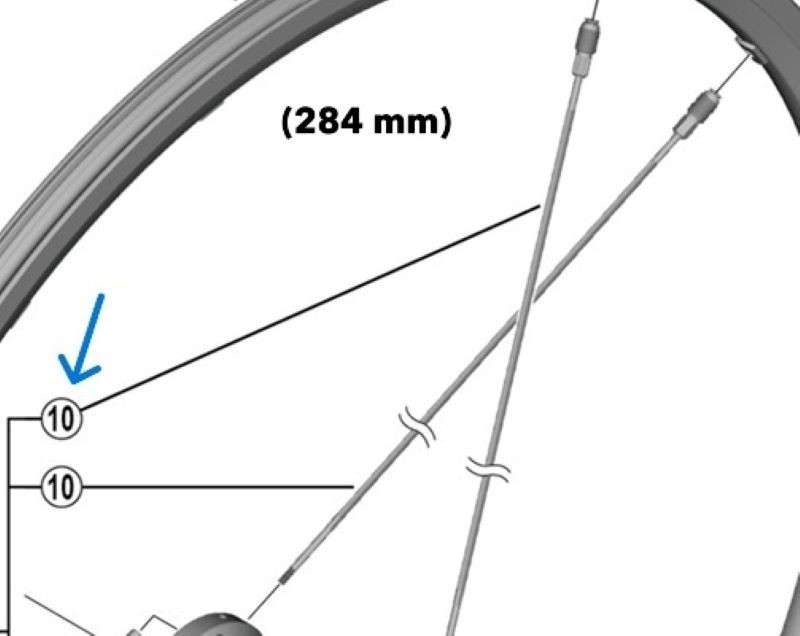 ŽICA PREDNJA SHIMANO ZA WH-RS500-TL-F SPOKE 284MMW/PLUG &amp; WASHER
