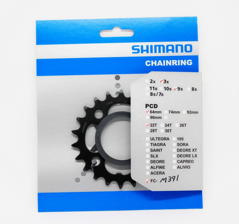 LANČANIK SHIMANO FC-M391 22T BLACK &amp; CHAIN PROTECTOR