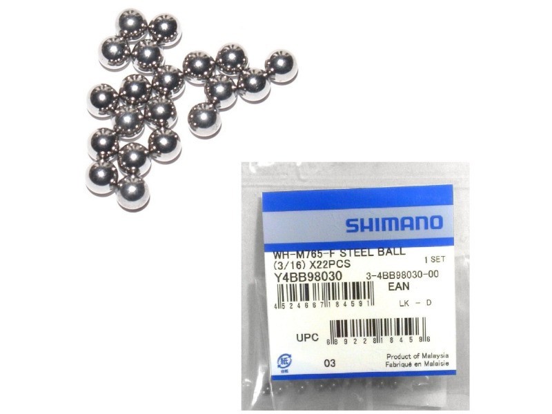 KUGLICE SHIMANO (3/16) FOR WH-M765-F, 22 PCS