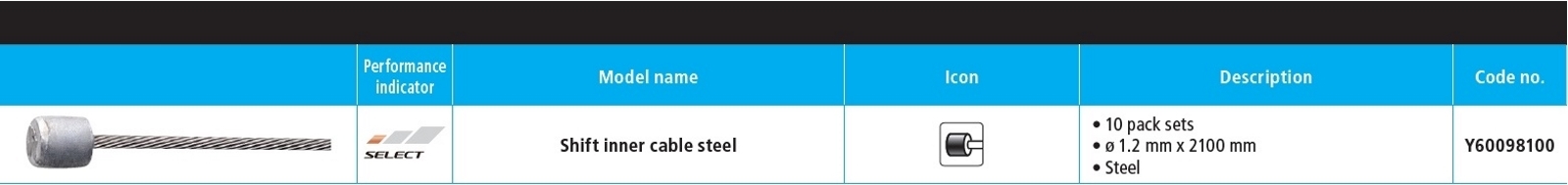 SAJLA MENJAČA SHIMANO INNER 1.2X2100MM STANDARD (10 PCS)