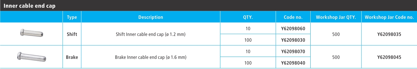 ZAVRŠETAK SAJLE SHIMANO INNER ALLOY, 10 PCS