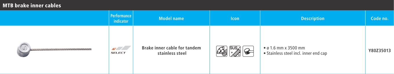 SAJLA KOČNICE SHIMANO 1.6X3500MM STAINLESS FOR ATB