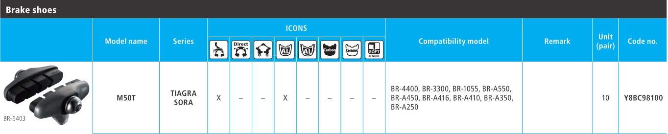 PAKNOVI SHIMANO BR-A410, 10 PARI